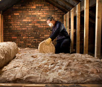 Installing insulation in the attic