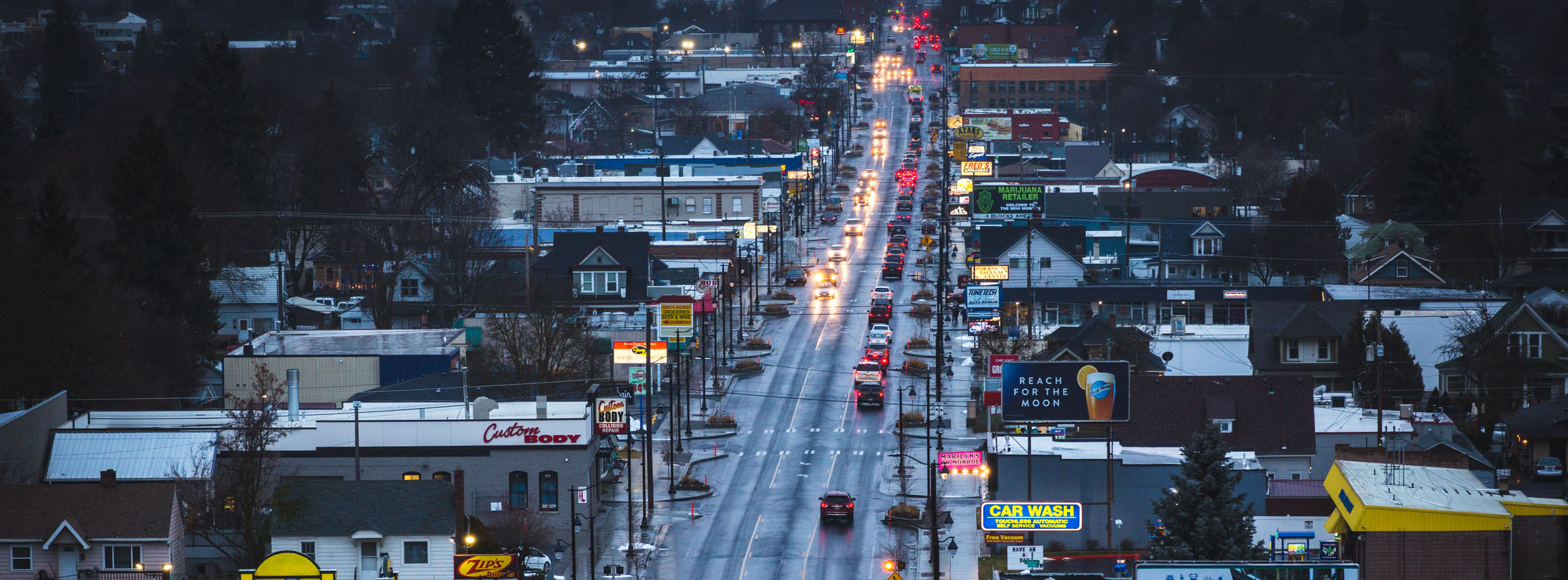 Monroe Street ariel view