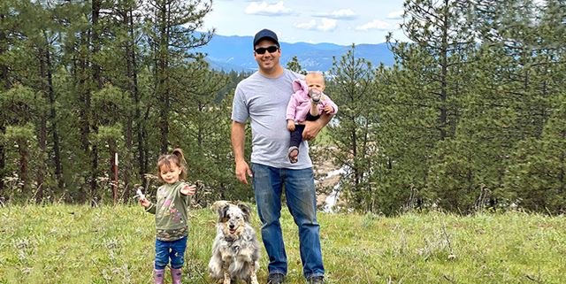 Josh Stringfellow and his daughters, Ellie (left) and Kinsley (holding) enjoy the Pacific Northwest’s recreational opportunities. 