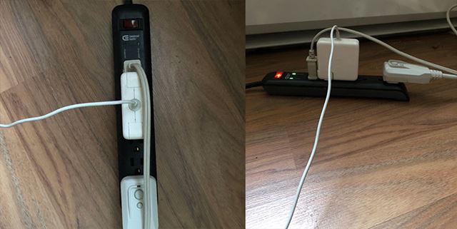 Two images of smart power strips