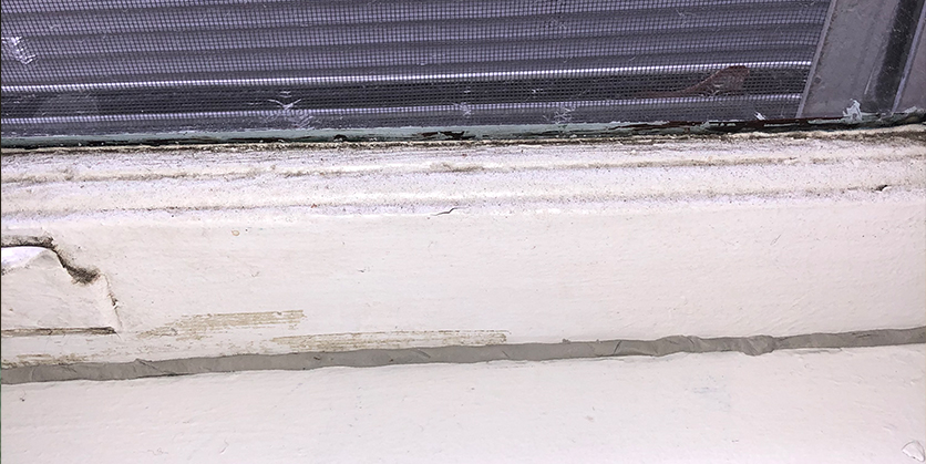 Rope caulk by older window