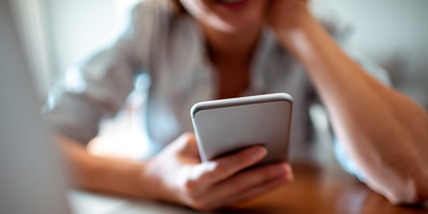 Woman looking at her phone