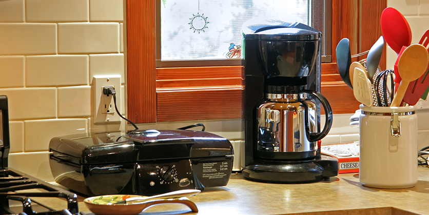 Kitchen appliances plugged in when not in use