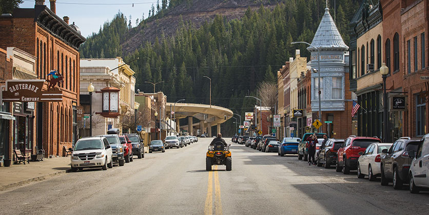 View of Wallace, Idaho street