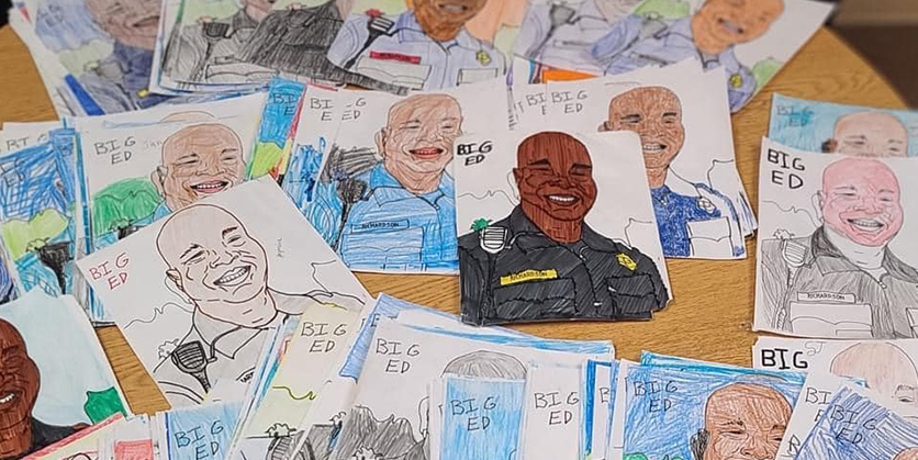 Colored drawings of Big Ed