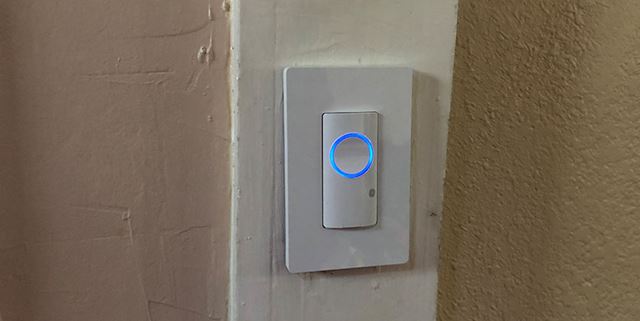 Closeup of a new lightswitch with a timer
