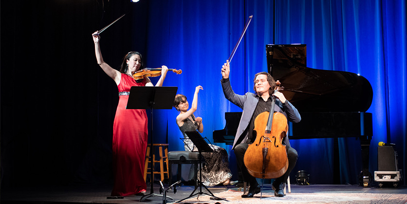 Classical musicians performing on stage