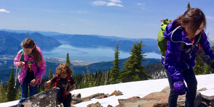 Young hikers on Scotchman Peak