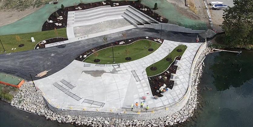 Overhead view of Post Falls Landing Park