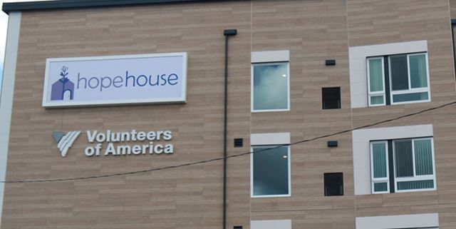 Closeup of Hope House Hospitality building