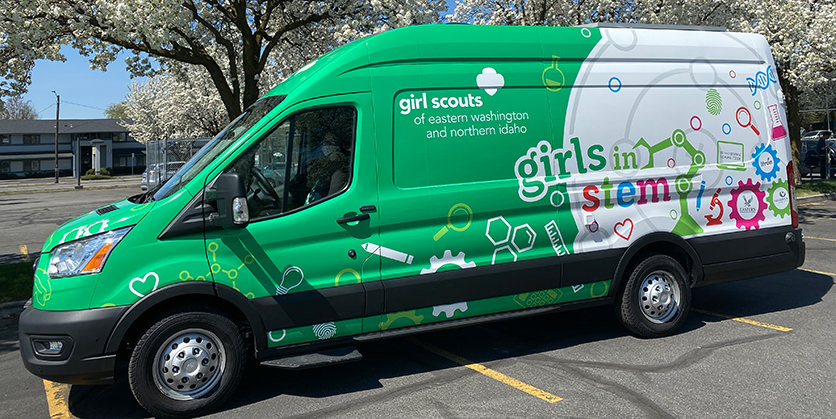 Girl Scouts STEM Mobile parked