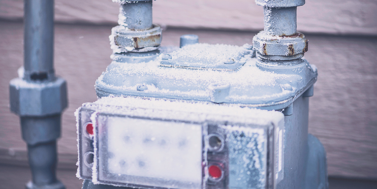 Snowy gas meter