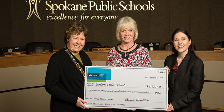 Spokane Public Schools receives check for energy efficiency rebates