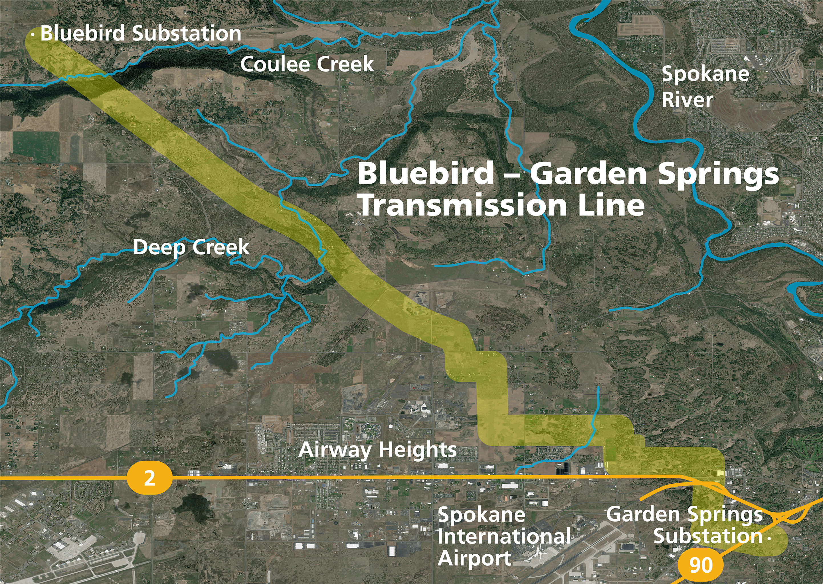 Bluebird Garden Springs transmission line map