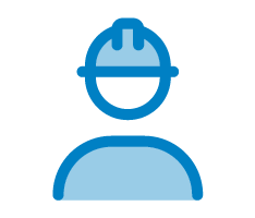 Illustration of a person wearing a hard hat.