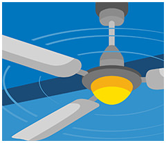 Illustrated ceiling fan