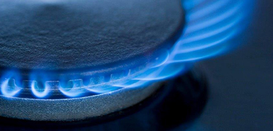 Gas flame closeup
