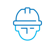 Illustration of person wearing a hard hat