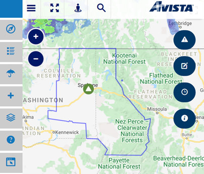 Avista outage map